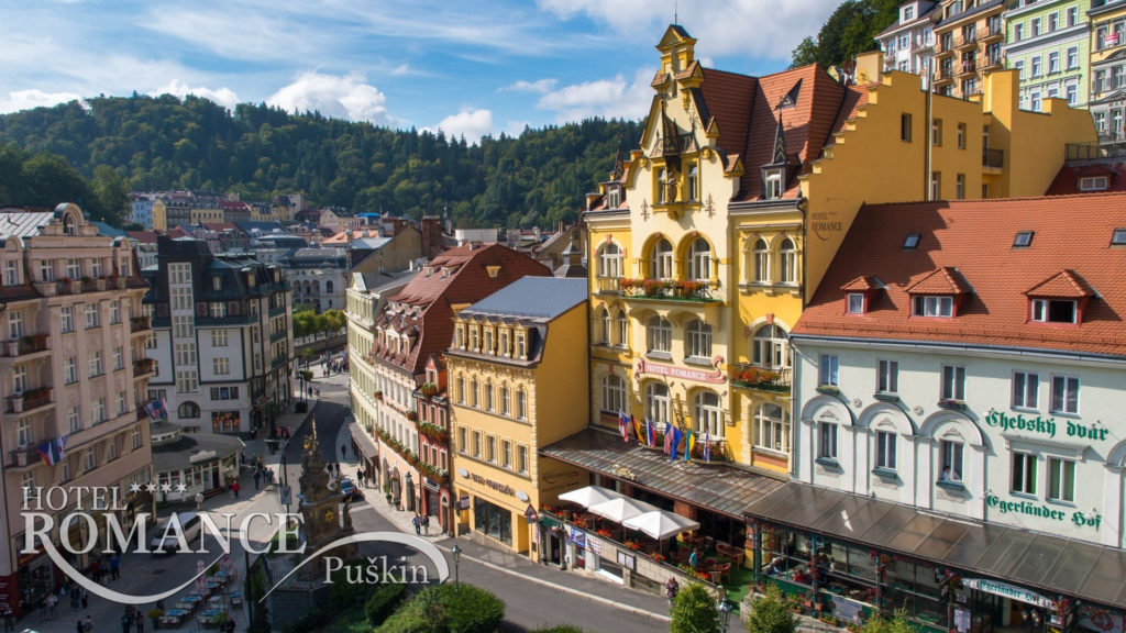 Hotel Romance located on Tržiště Street, which leads you to Theater Square